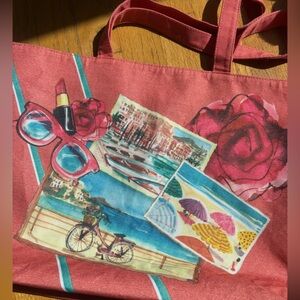 Lancôme Paris Weekender Tote Bag with Coastal Postcard Print